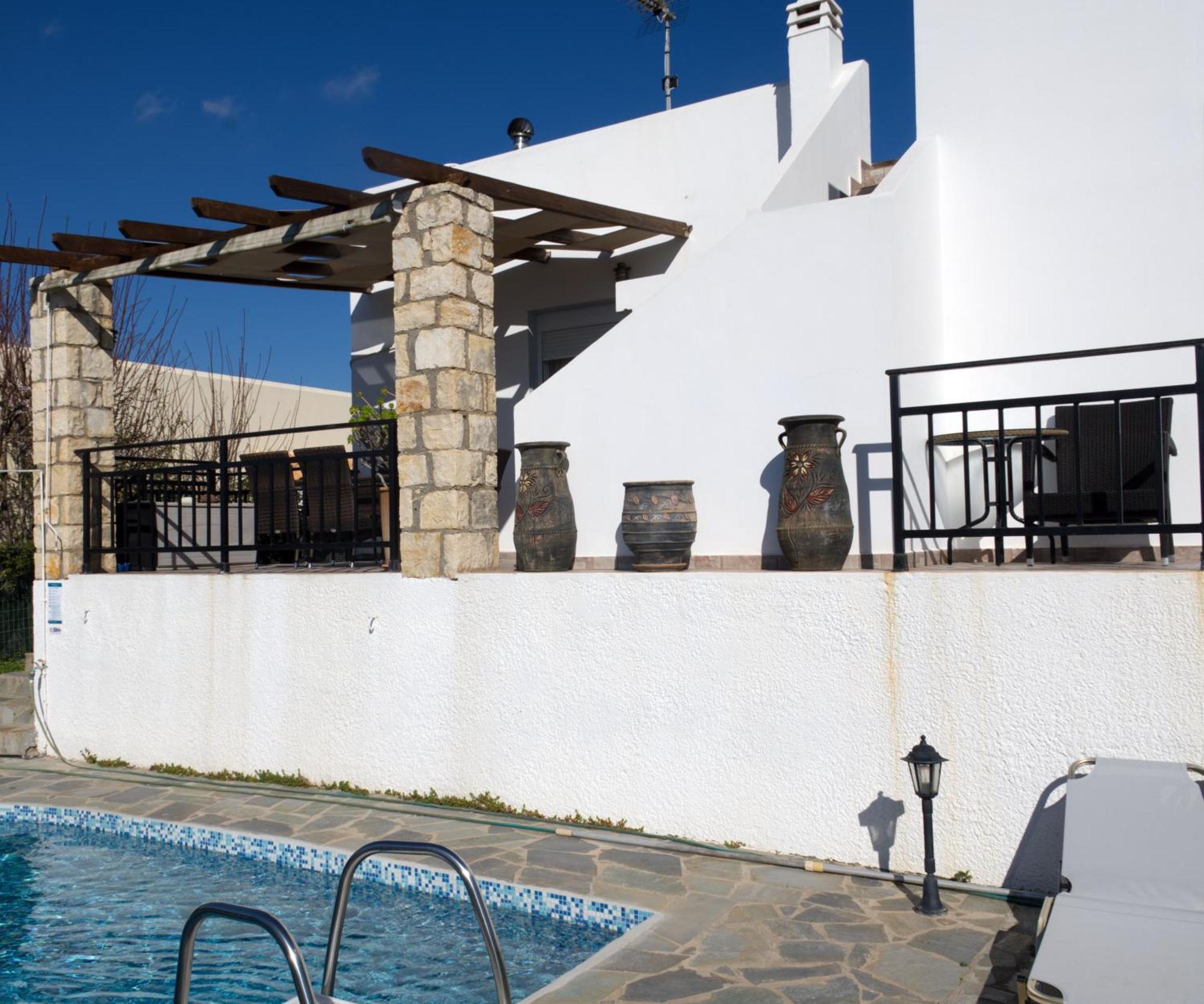 Gemuetliche Villa Mailin Priv. Pool Schoene Aussicht Skouloufia Bagian luar foto